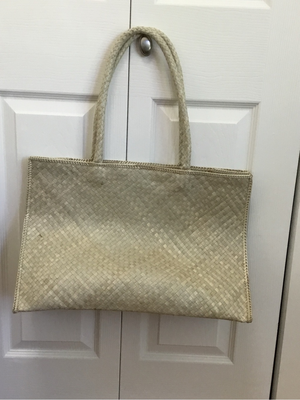 Woven Tote Bag in Natural Cream